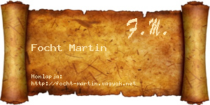 Focht Martin névjegykártya